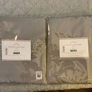Pottery Barn Cameron Cotton Drapes, NWT, in Grey